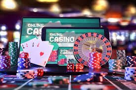Ilustrasi mekanisme gulungan slot online dengan simbol-simbol khas permainan kasino digital